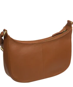 Carli' Tan Leather Cross Body Bag