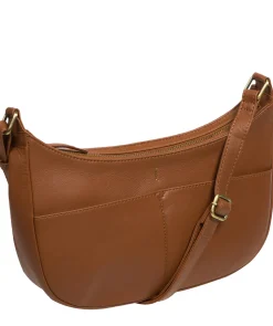 Carli' Tan Leather Cross Body Bag