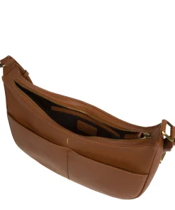 Carli' Tan Leather Cross Body Bag