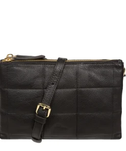 Carmen' Black Nappa Leather Cross Body Bag
