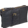 Carmen' Navy Nappa Leather Cross Body Bag