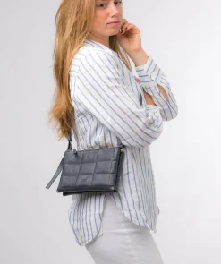 Carmen' Navy Nappa Leather Cross Body Bag