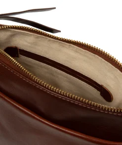 Cassia' Conker Brown Leather Cross Body Bag