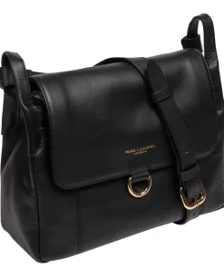 Cassie' Black Leather Cross Body Bag