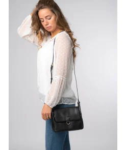 Cassie' Black Leather Cross Body Bag