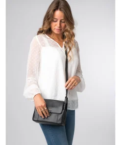 Cassie' Black Leather Cross Body Bag