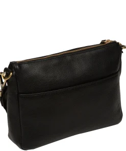 Celestine' Black Leather Cross Body Bag
