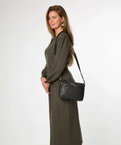 Celestine' Black Leather Cross Body Bag