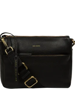 Celestine' Black Leather Cross Body Bag