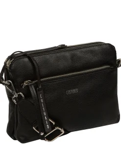 Celia' Black Leather Cross Body Bag