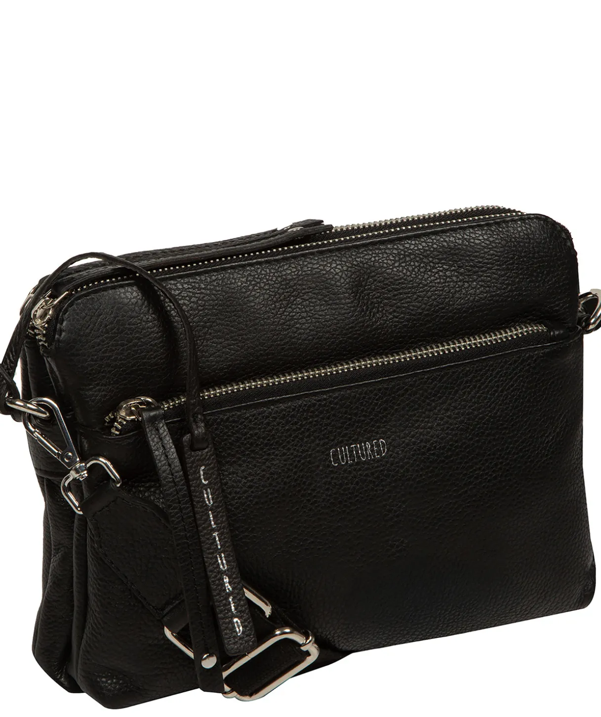 Celia' Black Leather Cross Body Bag