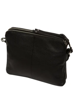 Celia' Black Leather Cross Body Bag