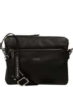 Celia' Black Leather Cross Body Bag