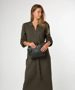 Celia' Black Leather Cross Body Bag