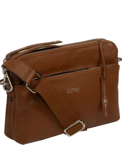 Celia' Rich Tan Leather Cross Body Bag