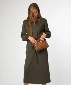 Celia' Rich Tan Leather Cross Body Bag