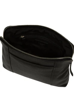 Celina' Black Leather Cross Body Bag