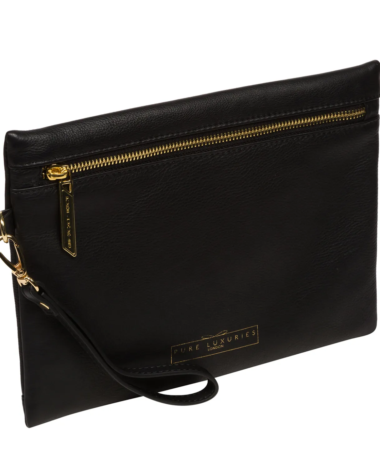 Chalfont' Black Leather Clutch Bag
