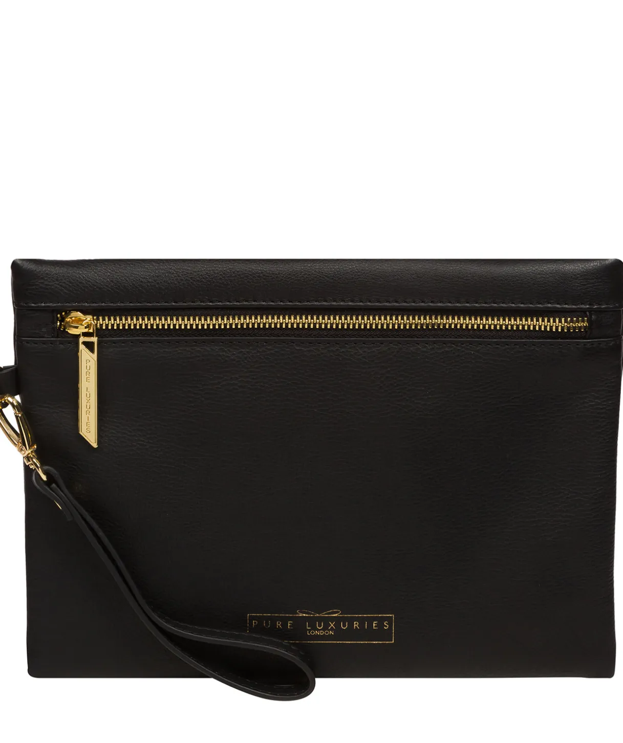 Chalfont' Black Leather Clutch Bag