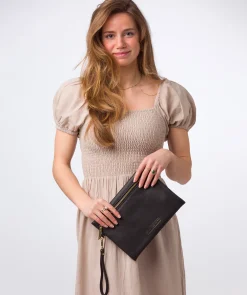 Chalfont' Black Leather Clutch Bag