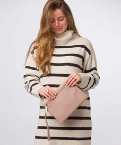 Chalfont' Blush Pink Leather Clutch Bag