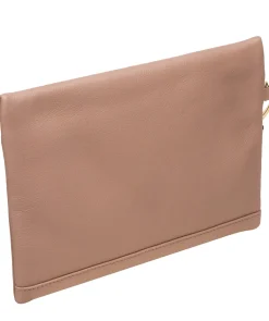 Chalfont' Blush Pink Leather Clutch Bag