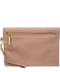 Chalfont' Blush Pink Leather Clutch Bag
