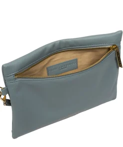 Chalfont' Cashmere Blue Leather Clutch Bag