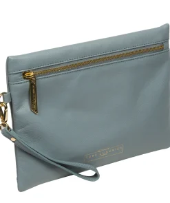 Chalfont' Cashmere Blue Leather Clutch Bag