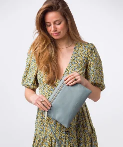 Chalfont' Cashmere Blue Leather Clutch Bag