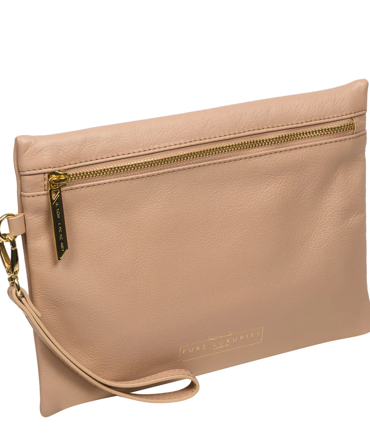 Chalfont' Latte Leather Clutch Bag
