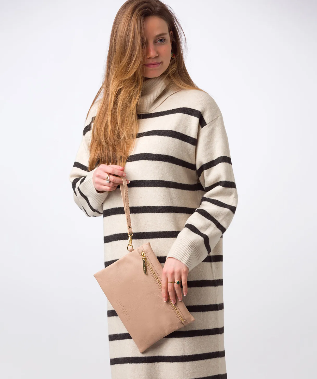 Chalfont' Latte Leather Clutch Bag