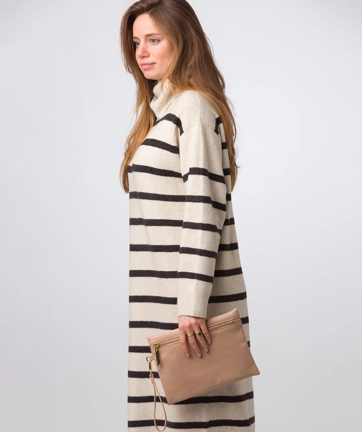 Chalfont' Latte Leather Clutch Bag