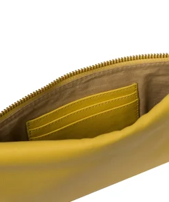 Chalfont' Lemon Drop Leather Clutch Bag