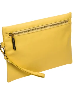 Chalfont' Lemon Drop Leather Clutch Bag
