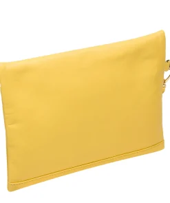 Chalfont' Lemon Drop Leather Clutch Bag