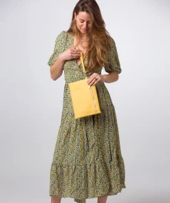 Chalfont' Lemon Drop Leather Clutch Bag