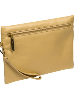 Chalfont' Metallic Gold Leather Clutch Bag