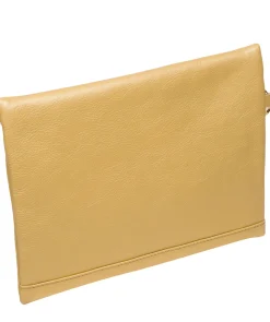Chalfont' Metallic Gold Leather Clutch Bag