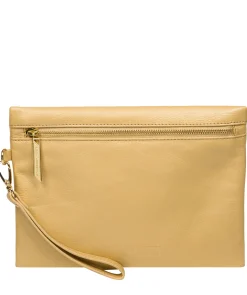 Chalfont' Metallic Gold Leather Clutch Bag