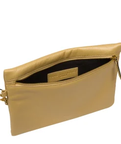 Chalfont' Metallic Gold Leather Clutch Bag