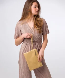 Chalfont' Metallic Gold Leather Clutch Bag