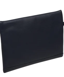 Chalfont' Navy Leather Clutch Bag