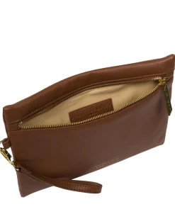 Chalfont' Tan Leather Clutch Bag
