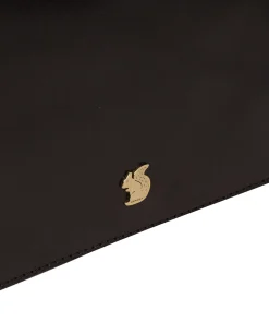 Cherish' Black Leather Clutch Bag