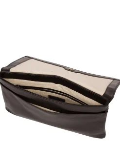 Cherish' Black Leather Clutch Bag
