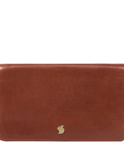 Cherish' Conker Brown Leather Clutch Bag