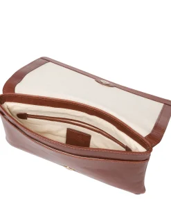 Cherish' Conker Brown Leather Clutch Bag