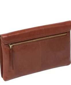 Cherish' Conker Brown Leather Clutch Bag