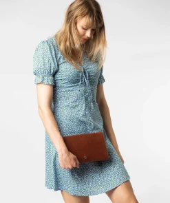 Cherish' Conker Brown Leather Clutch Bag